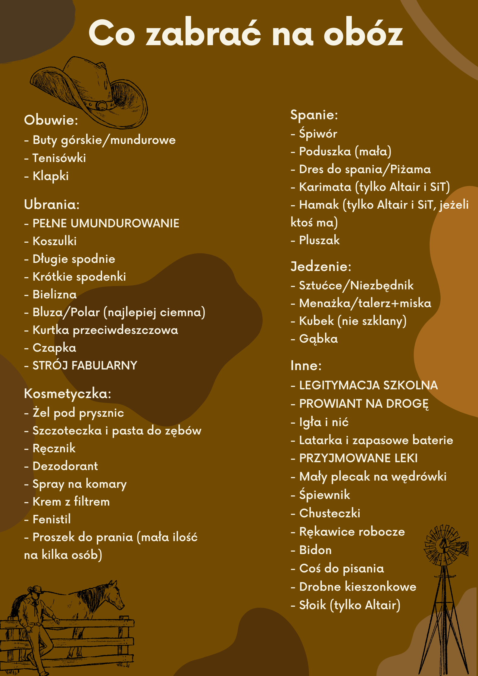 Co zabrać na obóz?